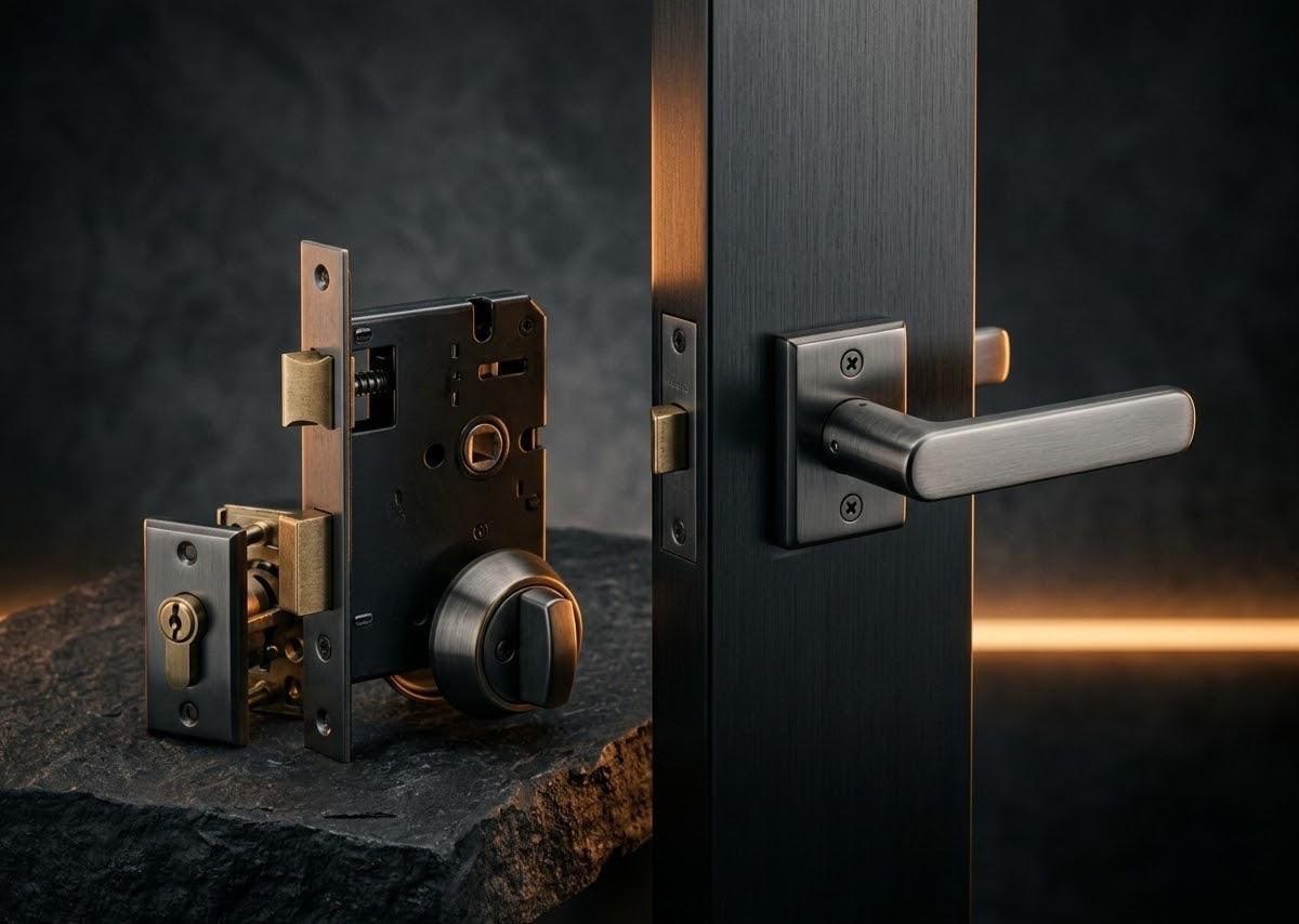 Architectural mortise lock and handle